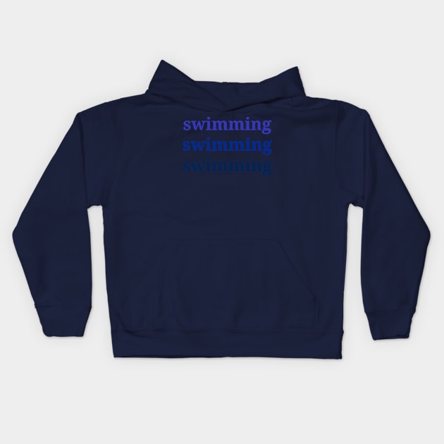 Swimming instructor, swimming learning, swim teacher, fading blue v2 Kids Hoodie by H2Ovib3s